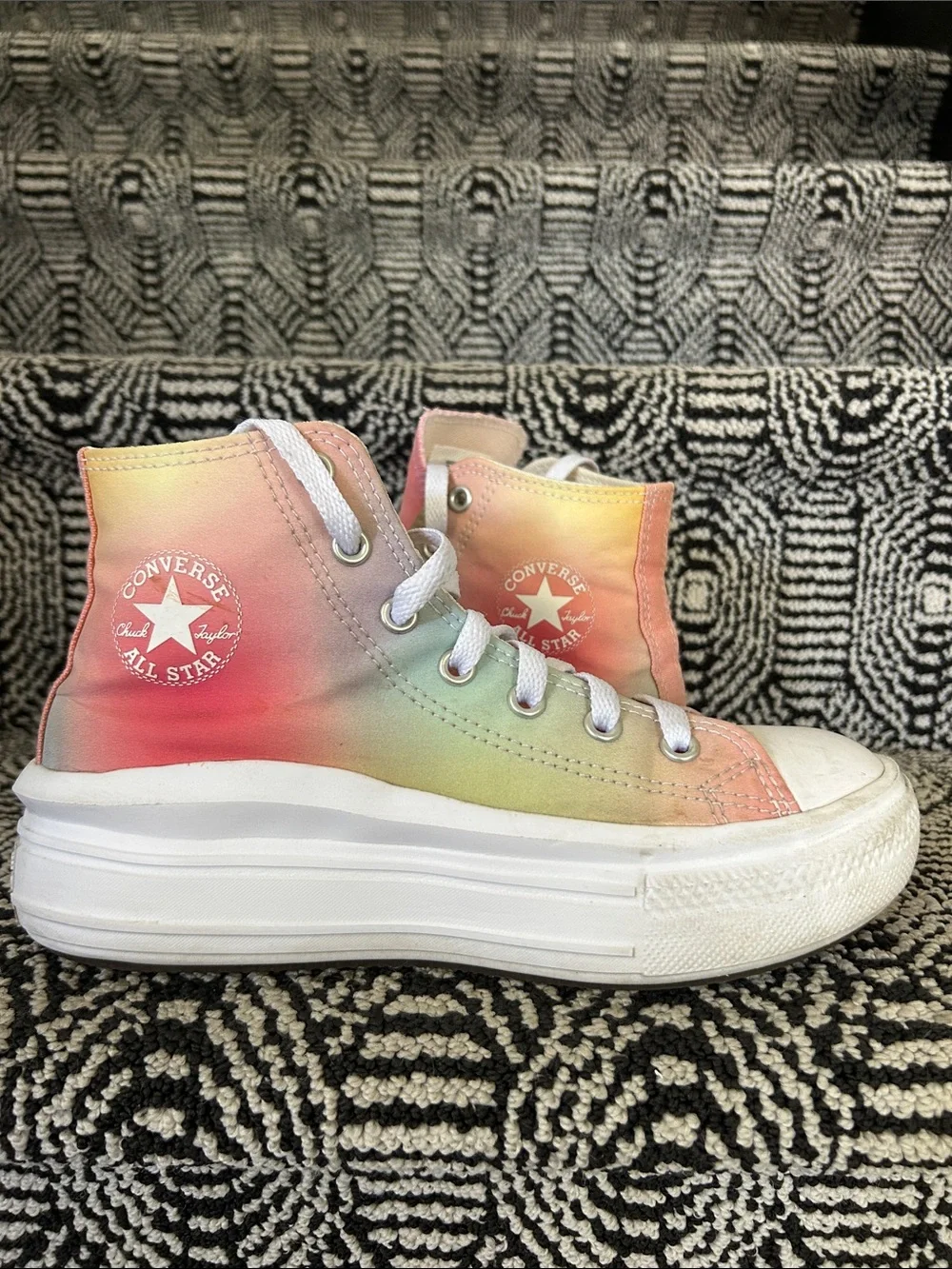 Converse High Top Tie-Dye Platform Sneakers